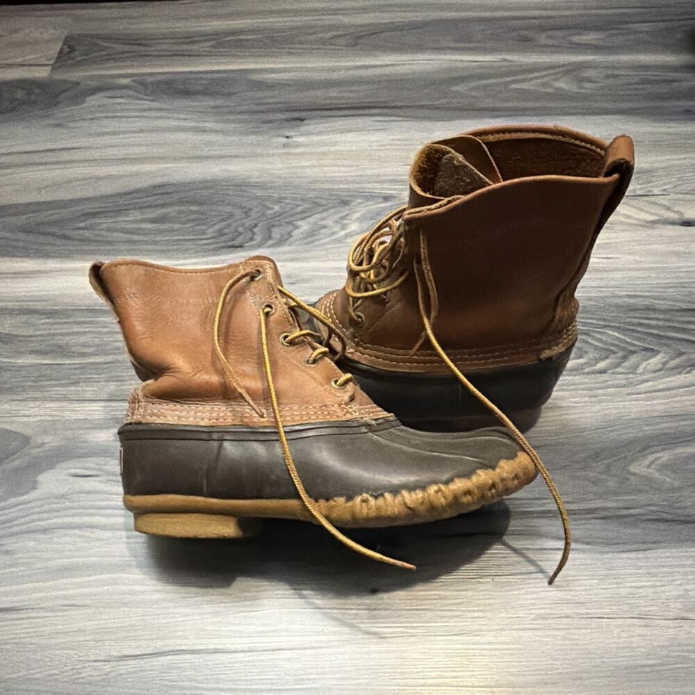 Vintage L.L.Bean Maine Hunting Shoe Men’s 8 Brown Leather Duck Boots Made USA